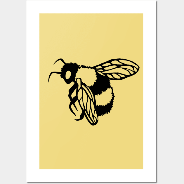 Save the Bees Cool Insect Design Wall Art by KikoeART